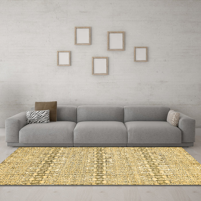 Machine Washable Abstract Brown Modern Rug in a Living Room,, wshabs342brn