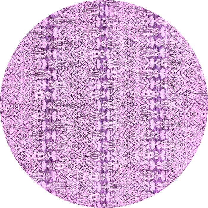 Round Abstract Purple Modern Rug, abs342pur