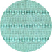 Round Machine Washable Abstract Light Blue Modern Rug, wshabs342lblu