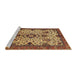 Sideview of Machine Washable Abstract Orange Rug, wshabs343