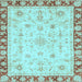 Square Abstract Light Blue Modern Rug, abs3430lblu