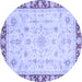 Round Abstract Blue Modern Rug, abs3430blu