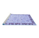 Sideview of Machine Washable Abstract Blue Modern Rug, wshabs3430blu