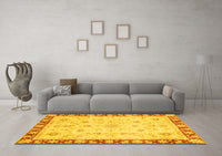 Machine Washable Abstract Yellow Modern Rug, wshabs3430yw