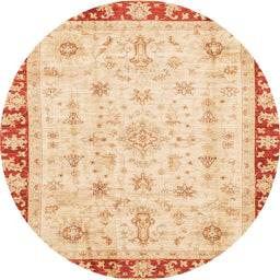 Round Machine Washable Abstract Brown Gold Rug, wshabs3430