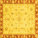 Square Abstract Yellow Modern Rug, abs3430yw