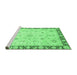 Sideview of Machine Washable Abstract Emerald Green Modern Area Rugs, wshabs3430emgrn