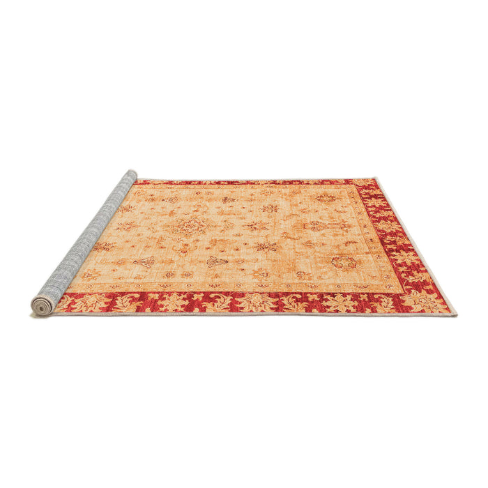 Sideview of Machine Washable Abstract Orange Modern Area Rugs, wshabs3430org