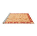 Sideview of Machine Washable Abstract Orange Modern Area Rugs, wshabs3430org