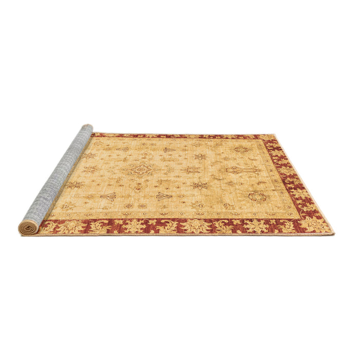 Sideview of Machine Washable Abstract Brown Modern Rug, wshabs3430brn