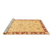 Sideview of Machine Washable Abstract Brown Modern Rug, wshabs3430brn