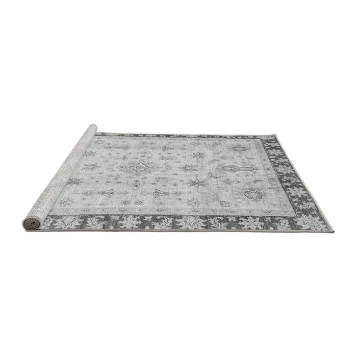 Sideview of Machine Washable Abstract Gray Modern Rug, wshabs3430gry