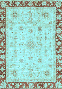 Abstract Light Blue Modern Rug, abs3430lblu