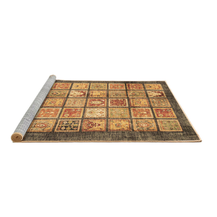 Sideview of Machine Washable Abstract Brown Modern Rug, wshabs3431brn