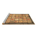 Sideview of Machine Washable Abstract Brown Modern Rug, wshabs3431brn