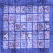 Square Abstract Blue Modern Rug, abs3431blu