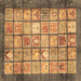 Square Machine Washable Abstract Brown Modern Rug, wshabs3431brn