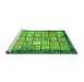 Sideview of Machine Washable Abstract Green Modern Area Rugs, wshabs3431grn