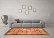 Machine Washable Abstract Orange Modern Area Rugs in a Living Room, wshabs3431org