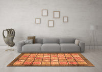 Machine Washable Abstract Orange Modern Rug, wshabs3431org