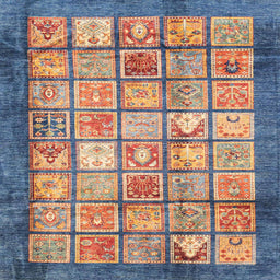 Square Machine Washable Abstract Purple Rug, wshabs3431