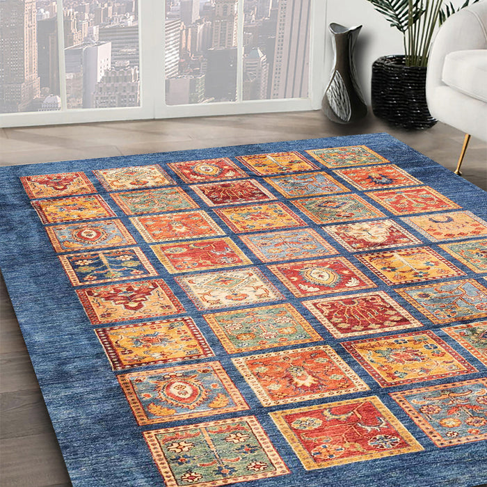 Abstract Purple Modern Rug in Family Room, abs3431