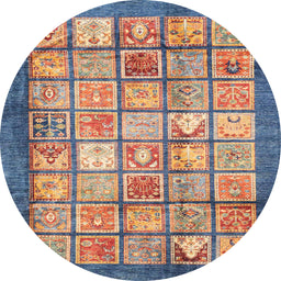 Round Machine Washable Abstract Purple Rug, wshabs3431