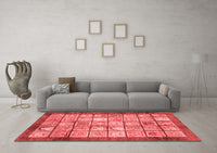 Machine Washable Abstract Red Modern Rug, wshabs3431red