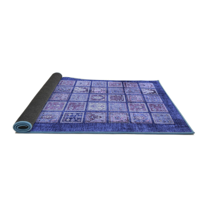 Sideview of Abstract Blue Modern Rug, abs3431blu