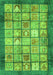 Machine Washable Abstract Green Modern Area Rugs, wshabs3431grn