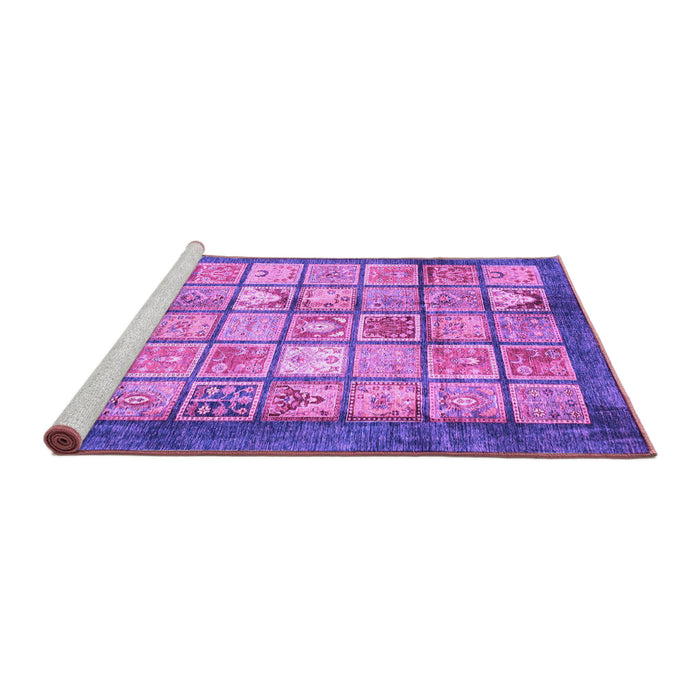 Sideview of Machine Washable Abstract Purple Modern Area Rugs, wshabs3431pur