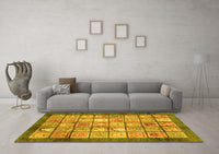 Machine Washable Abstract Yellow Modern Rug, wshabs3431yw