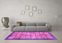 Machine Washable Abstract Pink Modern Rug, wshabs3431pnk