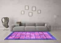 Machine Washable Abstract Purple Modern Rug, wshabs3431pur