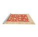 Sideview of Machine Washable Abstract Sun Yellow Rug, wshabs3432