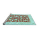 Sideview of Machine Washable Oriental Light Blue Traditional Rug, wshabs3432lblu