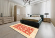 Machine Washable Abstract Sun Yellow Rug in a Bedroom, wshabs3432