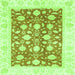 Square Oriental Green Traditional Rug, abs3432grn