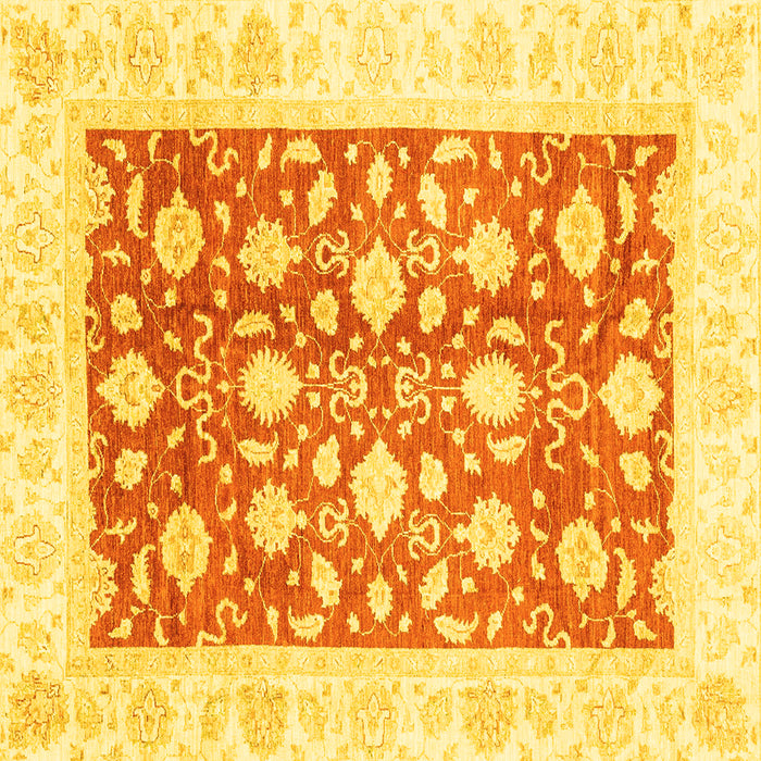 Square Oriental Yellow Traditional Rug, abs3432yw
