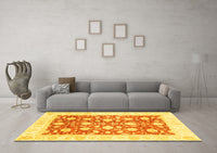 Machine Washable Oriental Yellow Traditional Rug, wshabs3432yw