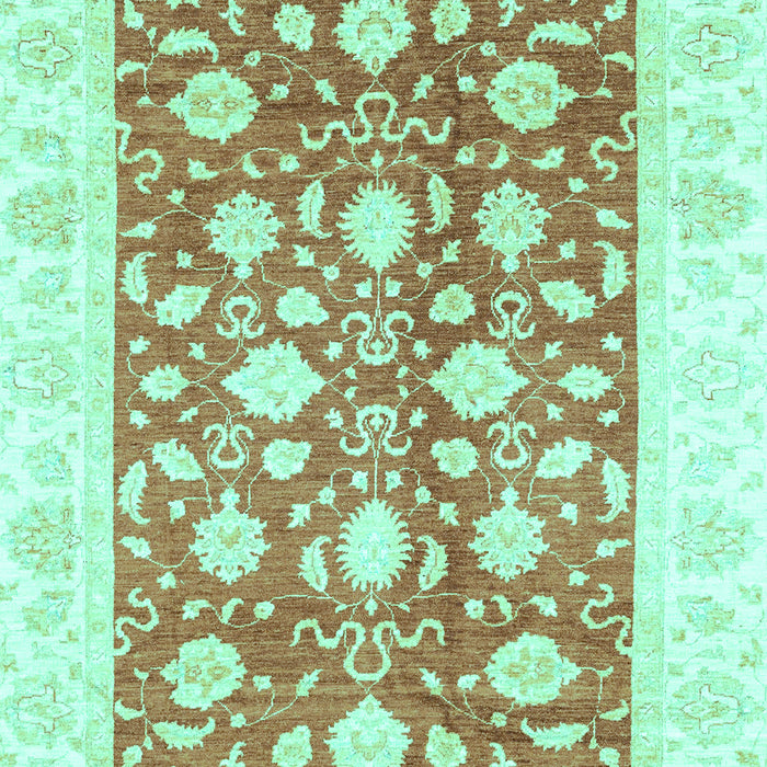 Machine Washable Oriental Turquoise Traditional Area Rugs, wshabs3432turq