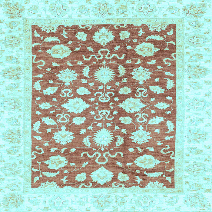 Square Oriental Light Blue Traditional Rug, abs3432lblu