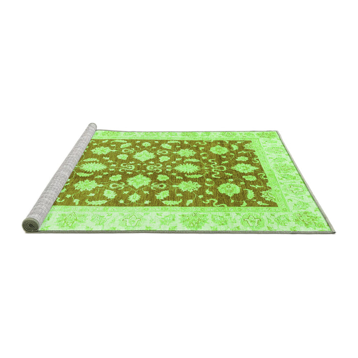 Sideview of Machine Washable Oriental Green Traditional Area Rugs, wshabs3432grn