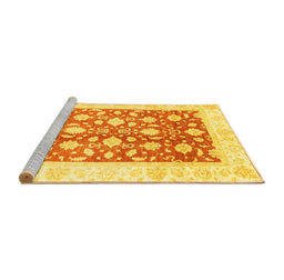 Sideview of Machine Washable Oriental Yellow Traditional Rug, wshabs3432yw