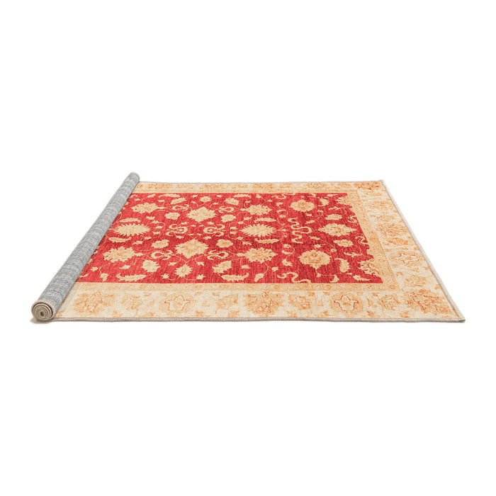 Sideview of Machine Washable Oriental Orange Traditional Area Rugs, wshabs3432org
