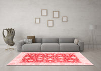 Machine Washable Oriental Red Traditional Rug, wshabs3432red