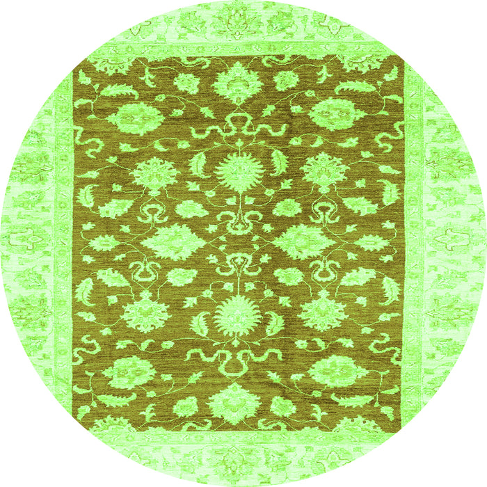 Round Oriental Green Traditional Rug, abs3432grn