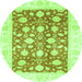 Round Oriental Green Traditional Rug, abs3432grn