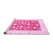 Sideview of Machine Washable Oriental Pink Traditional Rug, wshabs3432pnk