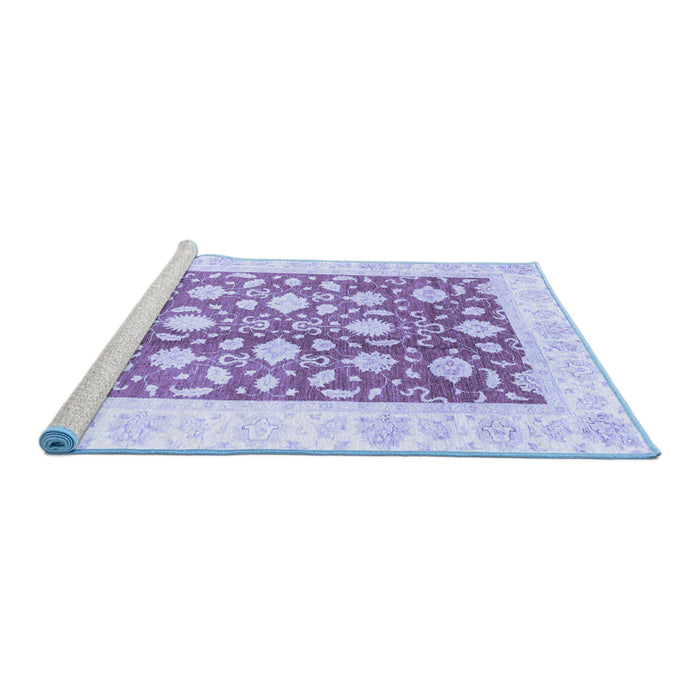Sideview of Machine Washable Oriental Blue Traditional Rug, wshabs3432blu